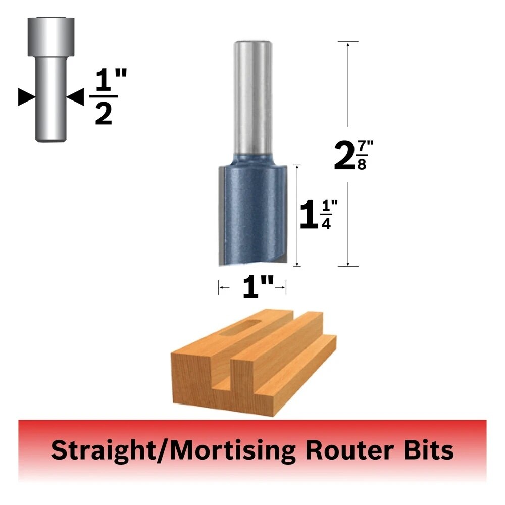 Bosch 85243M 1" x 1-1/4" Carbide Tipped 2-Flute Straight Router Bit