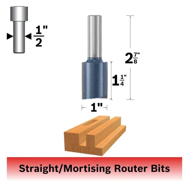 Bosch 85243M 1" x 1-1/4" Carbide Tipped 2-Flute Straight Router Bit