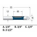 Bosch 85244MC 1/4" x 3/4" Carbide-Tipped Single-Flute Pilot Panel Concave Router Bit - 2