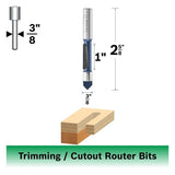 Bosch 85245MB50 3/8" x 1" Carbide Tipped 1-Flute Pilot Panel Concave Router Bits (50 Pack) - 2