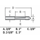Bosch 85245MC 3/8 " x 1" Carbide-Tipped Single-Flute Pilot Panel Concave Router Bit - 2