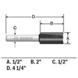 Bosch 85251MC 1/2" x 2" Carbide Tipped Double Flute Straight Router Bit