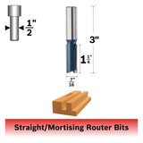 Bosch 85255M 7/16" x 1-1/4" Carbide Tipped 2-Flute Straight Router Bit - 2