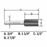Bosch 85265MC 3/4" x 1-1/4" Carbide-Tipped Double-Flute Straight Router Bit - 3