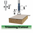 Bosch 85268MC 3/8" x 1" Carbide-Tipped Double-Flute Flush Trim Router Bit