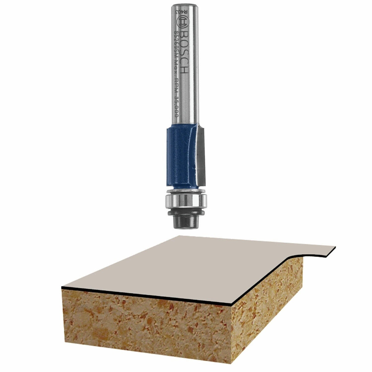 Bosch 85269SM 3/8" x 1-13/16" Carbide-Tipped 2-Flute Laminate Trim Router Bit - 3