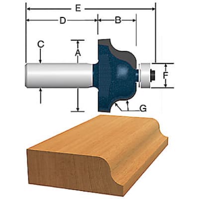 Bosch 85270M 5/32" x 5/8" Carbide Tipped Roman Ogee Router Bit with 1/4" Shank