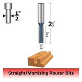 Bosch 85274M 5/16" x 3/4" Carbide Tipped 2-Flute Straight Router Bit - 2