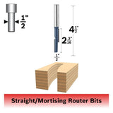 Bosch 85278M 1/2" x 2-3/16" Carbide Tipped Staggertooth Straight Router Bit - 2