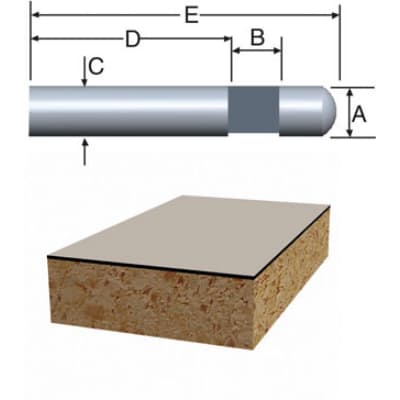 Bosch 85285 1/4" x 1/4" Solid Carbide 1-Flute Flush Trim Router Bit