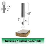 Bosch 85286 7 Degree x 0.25" Solid Carbide 1-Flute Bevel Trim Router Bit - 2
