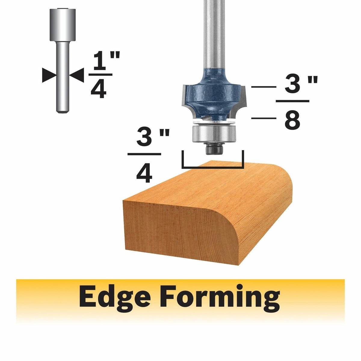 Bosch 85290MC 1/8" x 3/8" Carbide-Tipped Roundover Router Bit with 1/4" Shank - 3