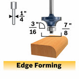 Bosch 85293MC 3/16" x 1/2" Carbide-Tipped Roundover Router Bit for Edge Forming - 2