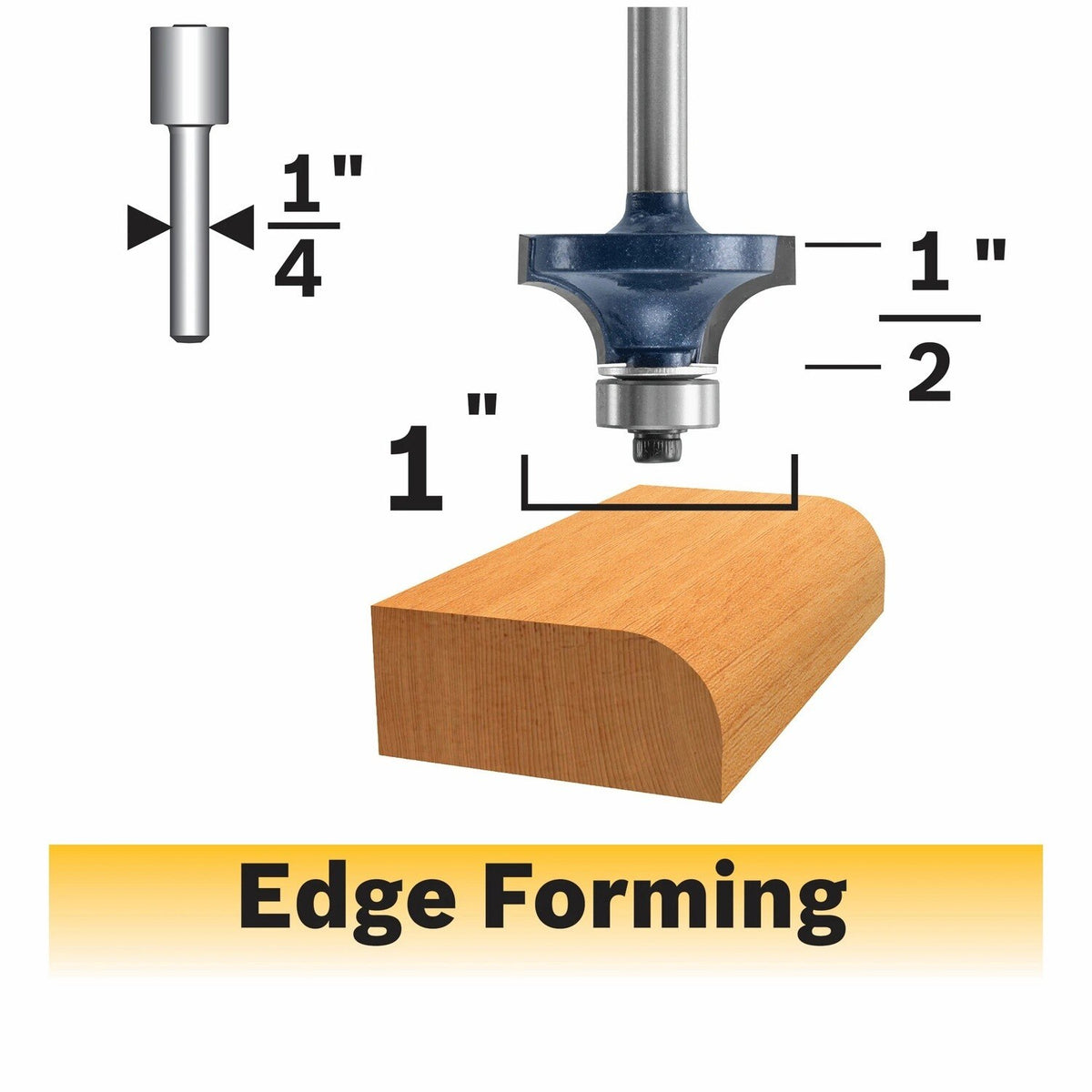 Bosch 85294MC 1/4" x 1/2" Carbide-Tipped Roundover Router Bit for Edge Forming