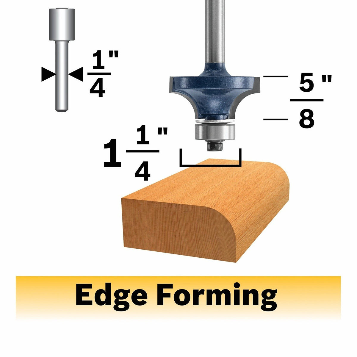 Bosch 85296MC 3/8" x 5/8" Carbide Tipped Roundover Router Bit with 1/4" Shank - 2
