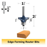 Bosch 85297M 1.5" Carbide Tipped Roundover Router Bit with 0.25" Shank - 2
