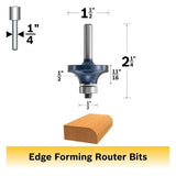 Bosch 85297M 1.5" Carbide Tipped Roundover Router Bit with 0.25" Shank - 2