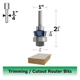 Bosch 85415M 15 Degree Carbide Tipped 4-Flute Bevel Trim Router Bit 1/4" Shank - 2