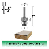 Bosch 85420M 22 Degree x 3/8" Carbide Tipped 3-Flute Bevel Trim Router Bit with 1/4" Shank - 2