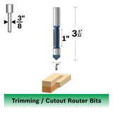Bosch 85428M 3/8" x 1" Carbide Tipped 2-Flute Pilot Panel Router Bit - 2