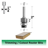 Bosch 85430M 5/8" x 3/8" Carbide Tipped 2-Flute Flush Trim Assembly Bit with 1/4" Shank - 2