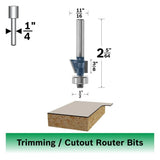Bosch 85437M 22 Degree x 3/8" Carbide Tipped 2-Flute Flush Bevel Trim Router Bit 1/4" Shank - 2