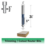 Bosch 85439M 1/2" x 1" Carbide Tipped 3-Flute Flush Trim Router Bit - 2