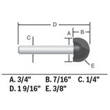 Bosch 85448MC 3/8" x 3/4" Carbide-Tipped Core Box Router Bit - 2
