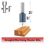 Bosch 85458M 7/8" x 1-1/4" Carbide Tipped 2-Flute Straight Router Bit - 2