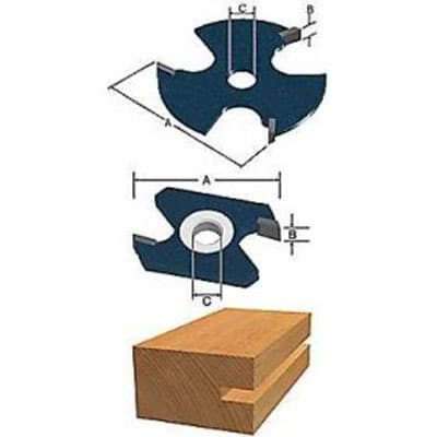 Bosch 85529M 1/8" Carbide Tipped 3-W"g Slott"g Cutter Router Bit with 1/4" Shank