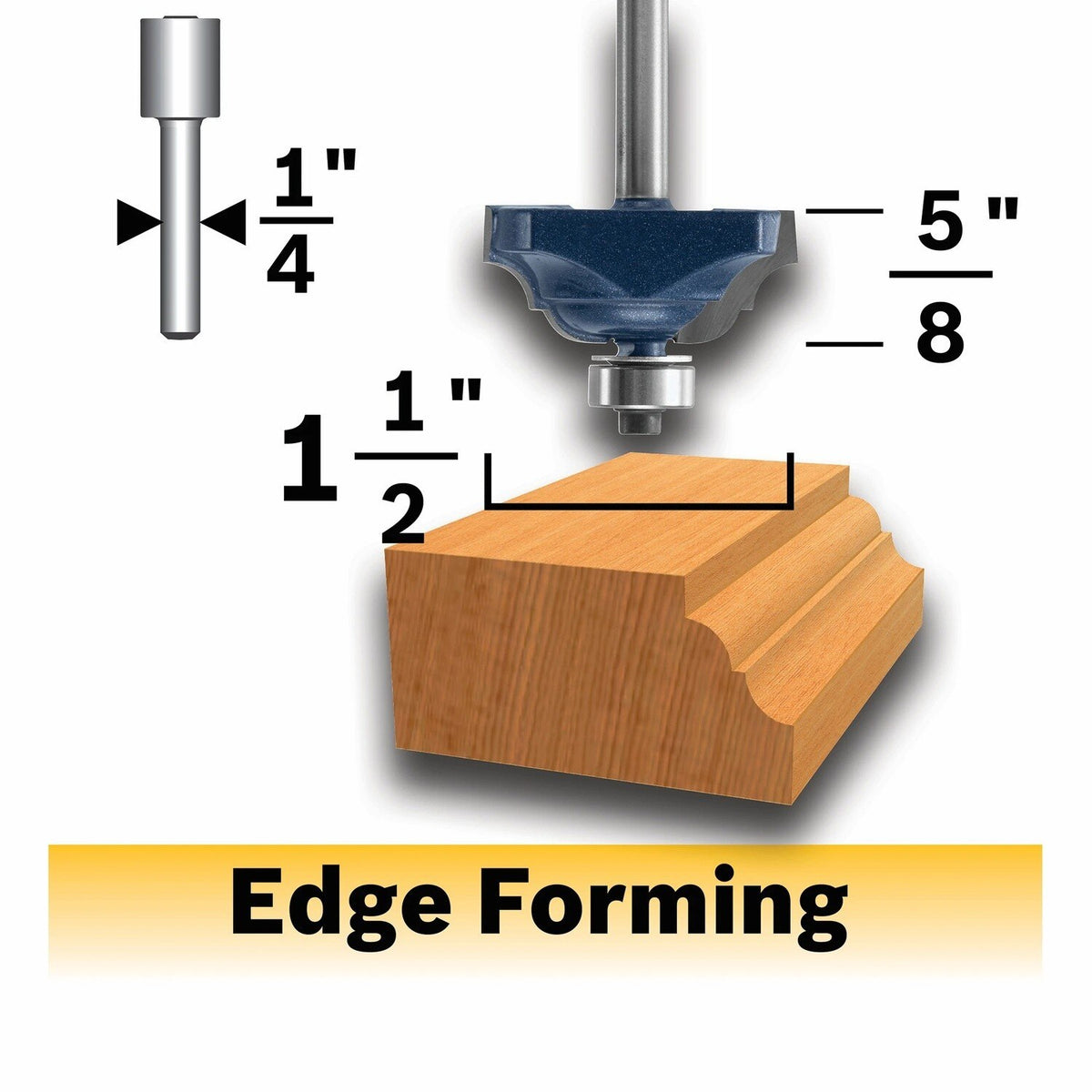 Bosch 85581MC 1-1/2" x 5/8" Carbide-Tipped Classical Edge Forming Router Bit with 1/4" Shank - 2