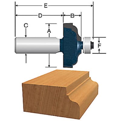 Bosch 85584M 1-3/8" x 9/16" Carbide Tipped Ogee with Fillet Router Bit