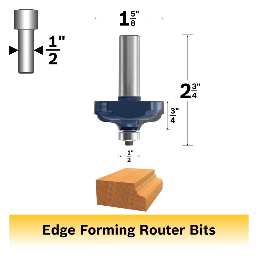 Bosch 85586M 1-5/8" x 3/4" Carbide Tipped Roman Ogee Router Bit with 1/2" Shank - 2