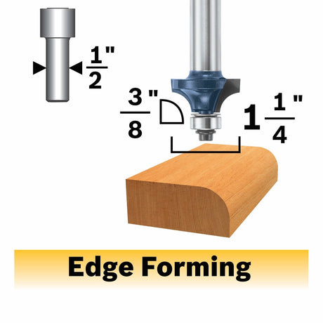 Bosch 85594MC 3/8" x 5/8" Carbide-Tipped Roundover Router Bit with 1/2" Shank