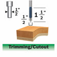 Bosch 85601MC 1/2" x 1-1/2" Carbide-Tipped Double-Flute Template Trim Router Bit