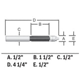 Bosch 85601MC 1/2" x 1-1/2" Carbide-Tipped Double-Flute Template Trim Router Bit - 2