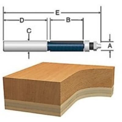 Bosch 85601M 1/2" x 1-1/2" Carbide Tipped 2-Flute Template Trim Router Bit