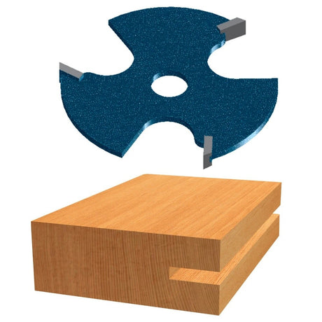 Bosch 85610MC 1/4" 3-Wing Slotting Cutter with 5/16" Arbor for T-Molding and Weather Stripping