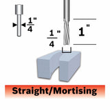 Bosch 85611M 1/4" Solid Carbide Double Flute Acrylic Straight Router Bit - 2