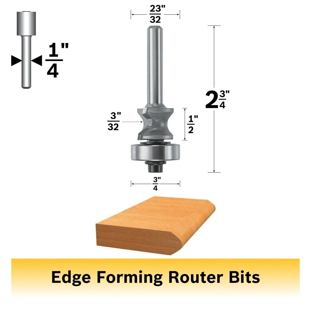 Bosch 85612M 3/32" x 15/32" Carbide Tipped Chair Mat Edge Router Bit - 2