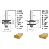 Bosch 85625MC 1/2" Shank x 1-5/8" Carbide Tipped Ogee Stile and Rail Router Bit Set (2 Pack) - 3
