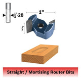 Bosch 85635B 1" x 1/2" Carbide-Tipped Lock Mortising Router Bit - 2
