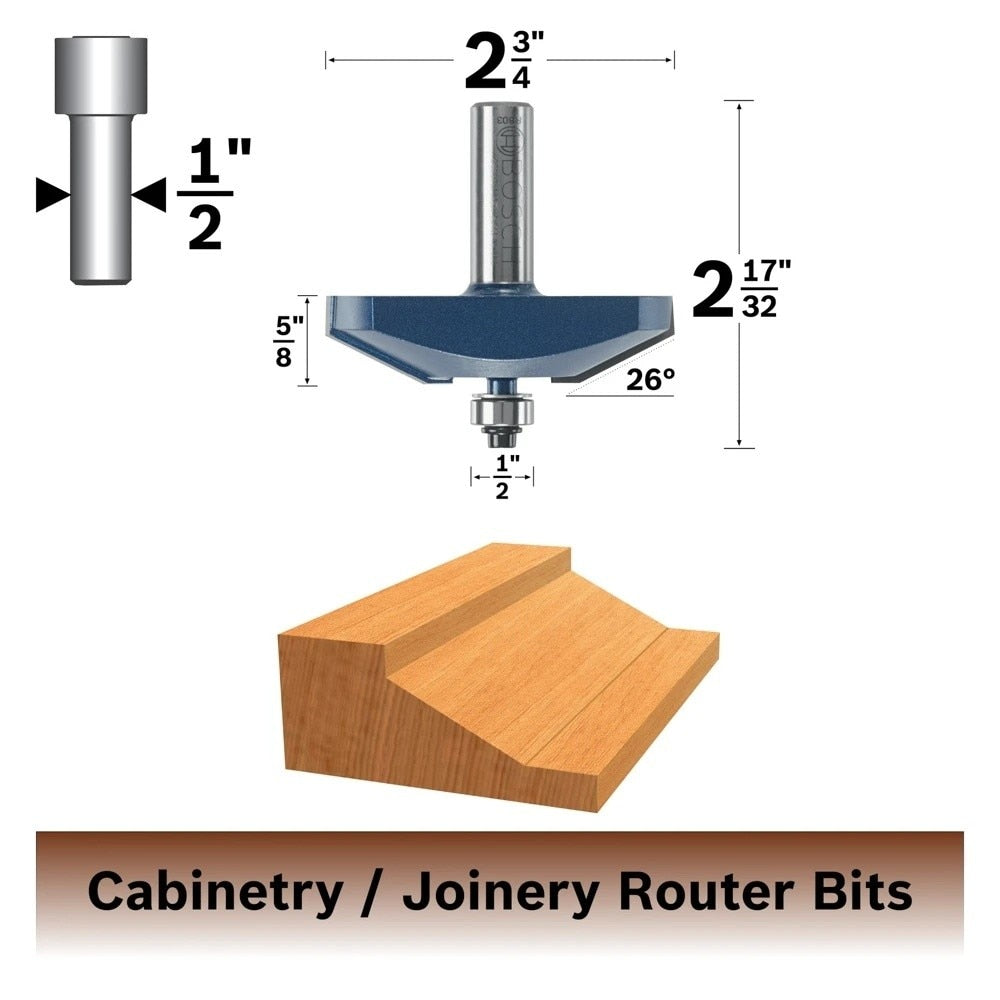 Bosch 85637MC 2-3/4" x 5/8" Carbide Tipped Traditional Raised Panel Router Bit - 3