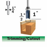Bosch 85680MC 1/2" x 1" Carbide Tipped Double Flute Top Bearing Straight Trim Router Bit