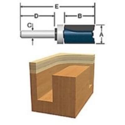 Bosch 85680M 1/2" x 1" Carbide Tipped 2-Flute Top Bearing Straight Trim Router Bit