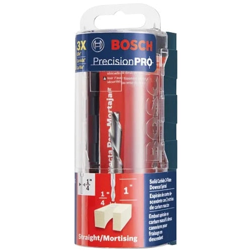 Bosch 85903MC 1/4" x 1" Solid Carbide Double-Flute Downcut Spiral Router Bit