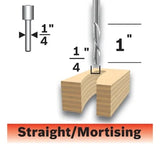 Bosch 85903MC 1/4" x 1" Solid Carbide Double-Flute Downcut Spiral Router Bit - 2