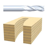 Bosch 85903MC 1/4" x 1" Solid Carbide Double-Flute Downcut Spiral Router Bit - 3