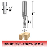 Bosch 85906M 1/2" x 1-1/4" Solid Carbide 2-Flute Downcut Spiral Router Bit - 2