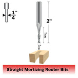 Bosch 85908MC 1/8" x 1/2" Solid Carbide Double Flute Upcut Spiral Router Bit - 2